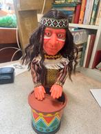 Antieke speelgoed Indiaan met trommel, Ophalen of Verzenden, Gebruikt