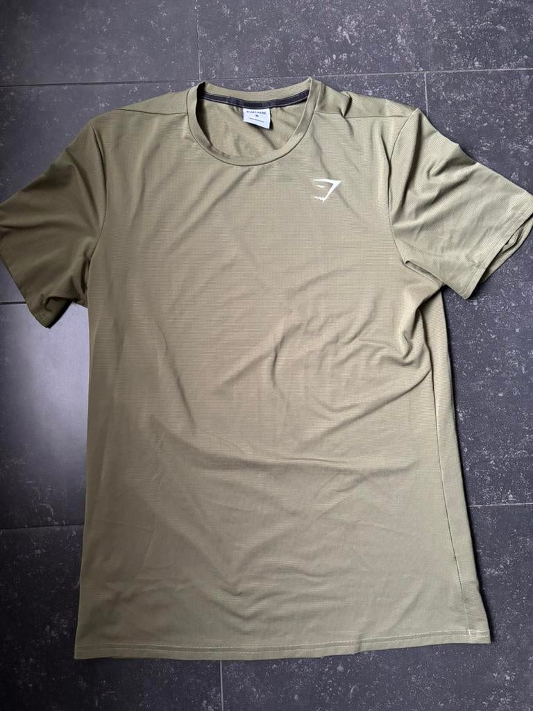 Groen Gymshark sportshirt, maat M, Kleding | Heren, Maat 48/50 (M), Ophalen of Verzenden, Zo goed als nieuw, Groen