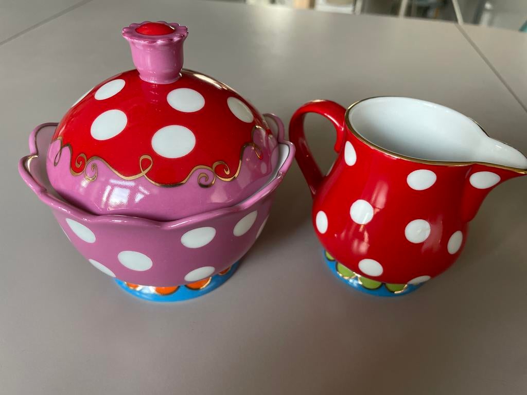 Oilily suikerpot en melkkan, Ophalen, Gebruikt, Keramiek, Overige typen