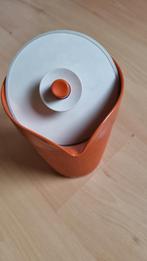 Vintage Tupperware Limonadekan Oranje met Wit Deksel, Ophalen of Verzenden, Gebruikt, Oranje, Beker of Kan
