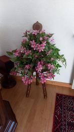 Spinnewiel stoeltje met kunstbloemen, Ophalen of Verzenden, Zo goed als nieuw, Hout