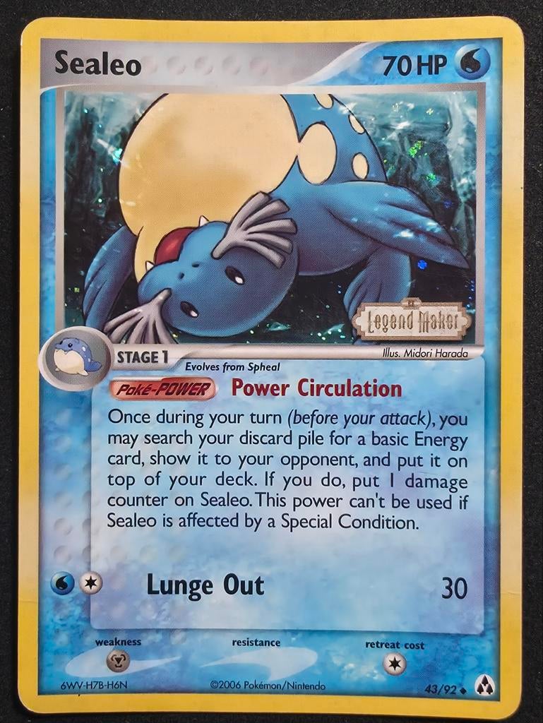 Sealeo 43/92 Reverse Holo EX Legend Maker stamp Vintage, Ophalen of Verzenden, Zo goed als nieuw