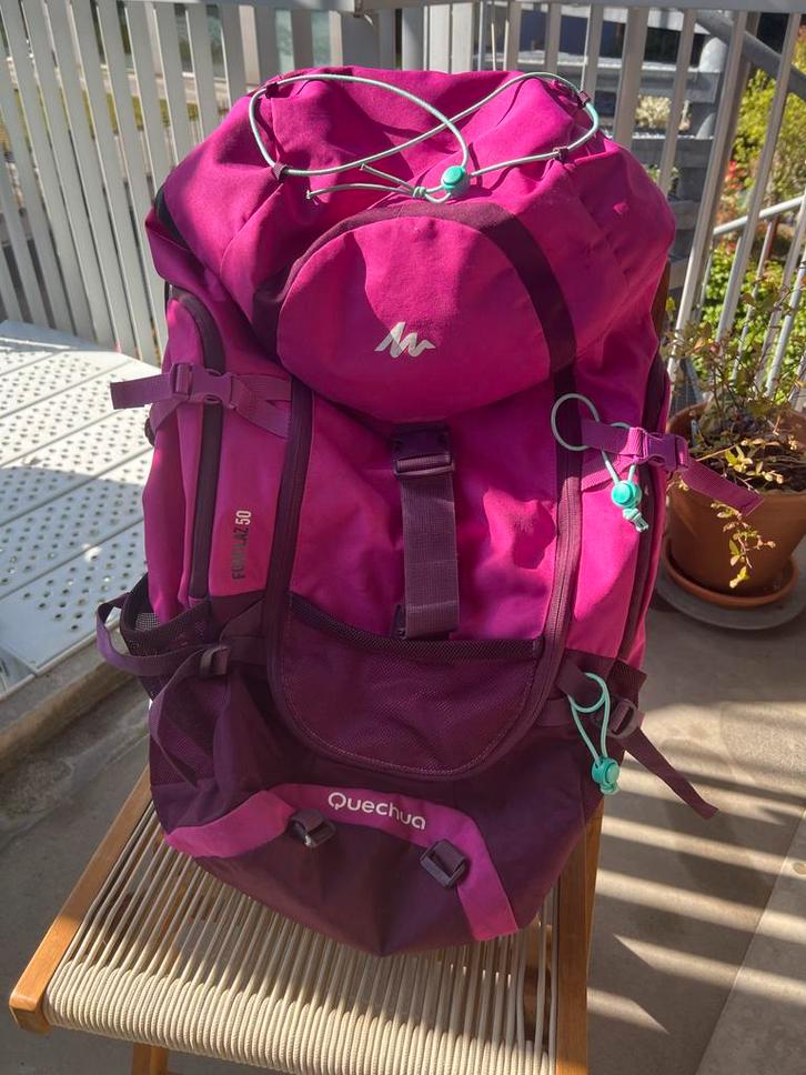 Quechua Forclaz 50 backpack, Sport en Fitness, Bergsport en Wandelen, Gebruikt, Rugzak, Ophalen