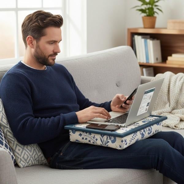 Laptoptafel met kussen – voor bank of bed, Computers en Software, Laptoptafels, Nieuw, Verzenden