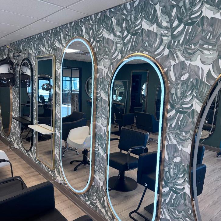 Spiegel Kaptafel Kapsalon Kapper Ovaal Led Verlichting, Huis en Inrichting, Woonaccessoires | Spiegels, Nieuw, Minder dan 50 cm