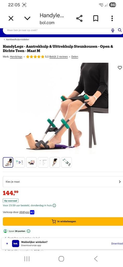 Steunkousen, aan-/uittrekhulp Handy Legs, LBO / VMBO, Overige vormen