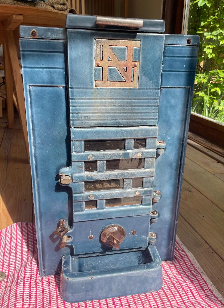 Art Deco design houtkachel Saint Nicolas NICO (1936) emaille, Huis en Inrichting, Kachels, Ophalen, Gebruikt, Houtkachel, Vrijstaand