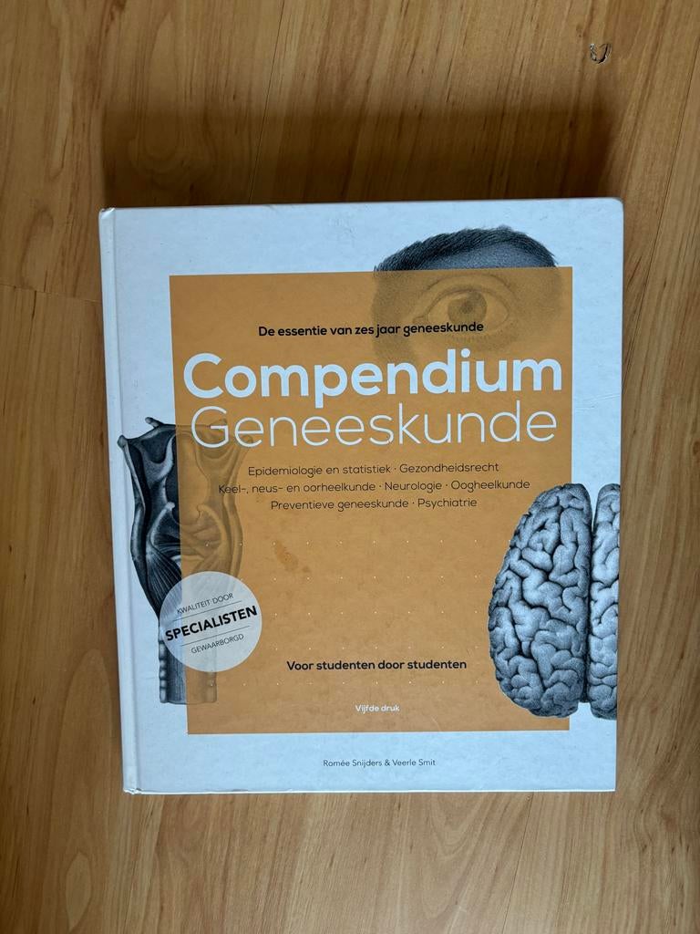 Compendium Geneeskunde - Vijfde druk, Ophalen of Verzenden, Beta, Gelezen, WO