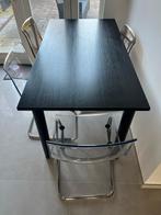 Eettafel met 4 transparante stoelen - Nette staat, Ophalen of Verzenden, Gebruikt, 4 tot 6 stoelen