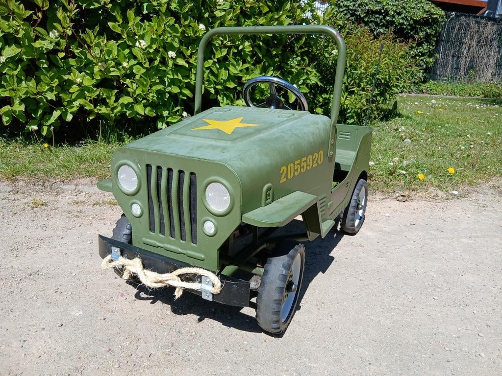 Stoere Willy Jeep Trapauto - Legergroen, Ophalen of Verzenden