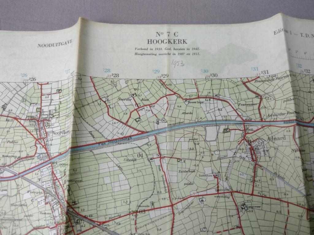 7 C Hoogkerk  Zuidhorn Aduard Plattegrond 1953, Antiek en Kunst, Ophalen of Verzenden