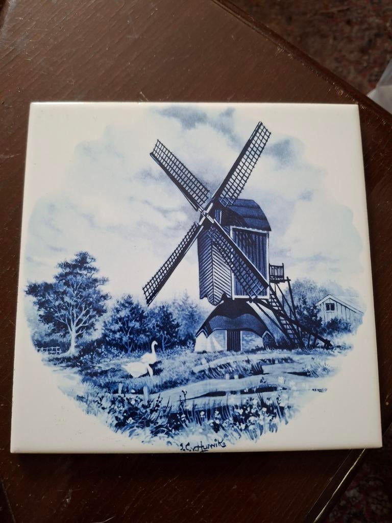 Delfts Blauw Tegel met Molen - Mosa Holland, Ophalen of Verzenden
