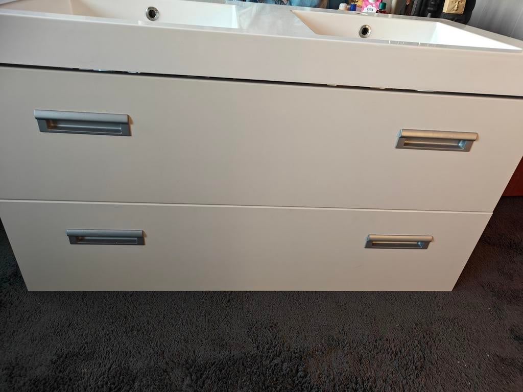 Badkamermeubel en spiegelkast. 120 cm breed  54 cm diep., Huis en Inrichting, Badkamer | Badkamermeubels, Ophalen, Gebruikt, 100 tot 150 cm