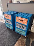 Stoere nachtkastjes, Huis en Inrichting, Ophalen, Gebruikt, Minder dan 45 cm, 55 tot 70 cm