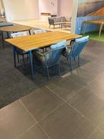 Teaktafel met aluminium stoelen tuinset, 4 zitplaatsen, Gebruikt, Eettafel, Teakhout
