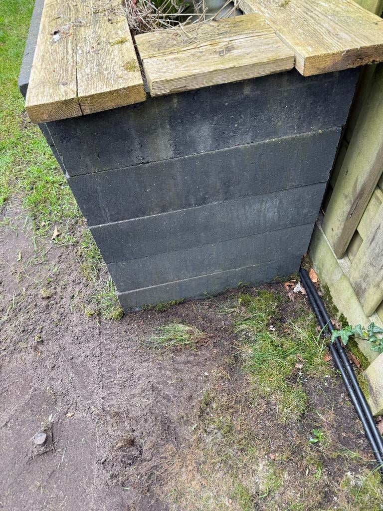 32 Stapelblokken antraciet 60x15x15cm, Tuin en Terras, Ophalen, Overige typen, Nieuw, Minder dan 5 m²