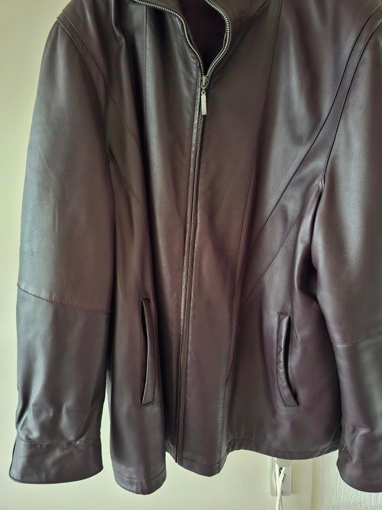 Lederen dames jas maat 50, Ophalen of Verzenden, Zo goed als nieuw, Maat 46/48 (XL) of groter, Bruin