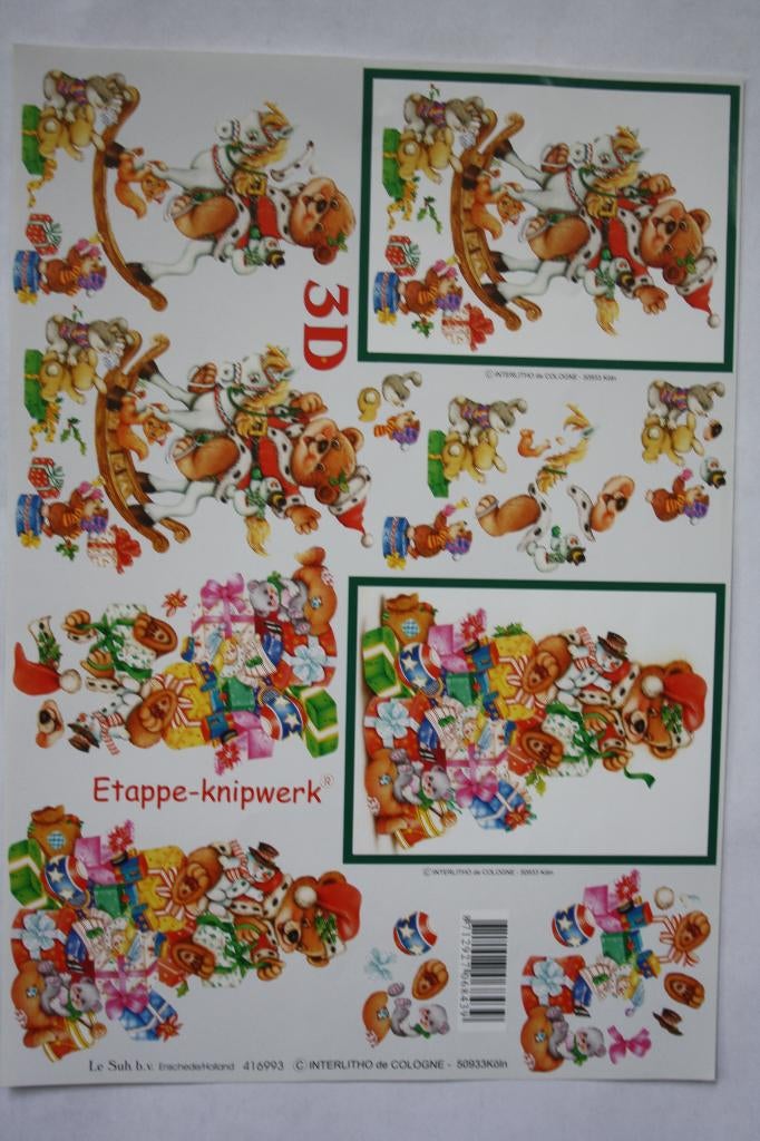 Knipvel 3D etappe-knipwerk bloemen 7076, Ophalen of Verzenden, Nieuw, Natuur, Knipvel