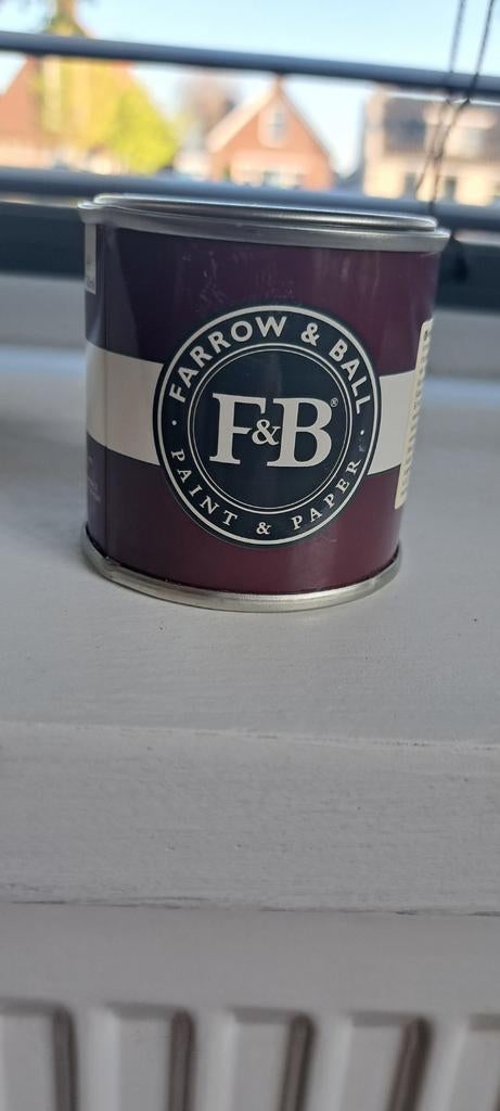 Farrow & ball, proefpotje verf, aubergine, Doe-het-zelf en Verbouw, Ophalen of Verzenden