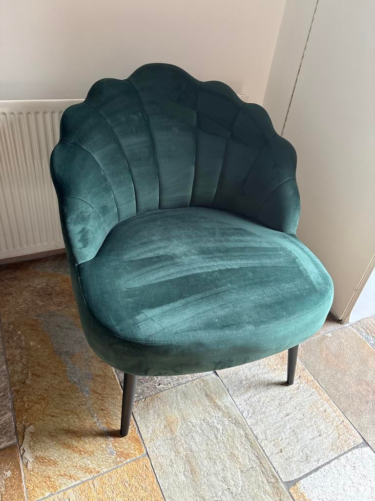 Groene suède look stoel - Elegant en comfortabel, Ophalen, Overige kleuren, Zo goed als nieuw, Eén