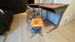 Vintage Marko schoolmeubilair: 2 tafels, 2 stoelen, Ophalen