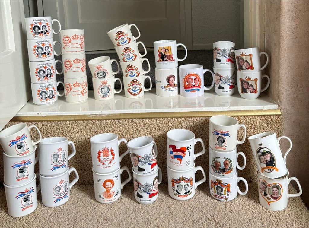 Verzameling Koninklijk Huis bekers en glazen, Verzamelen, Koninklijk Huis en Royalty, Ophalen of Verzenden, Gebruikt, Nederland