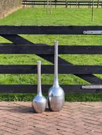Set van 2 zeer grote vazen aluminium Bob design  65 en 89 cm, Ophalen, Gebruikt, Overige kleuren, Overige materialen