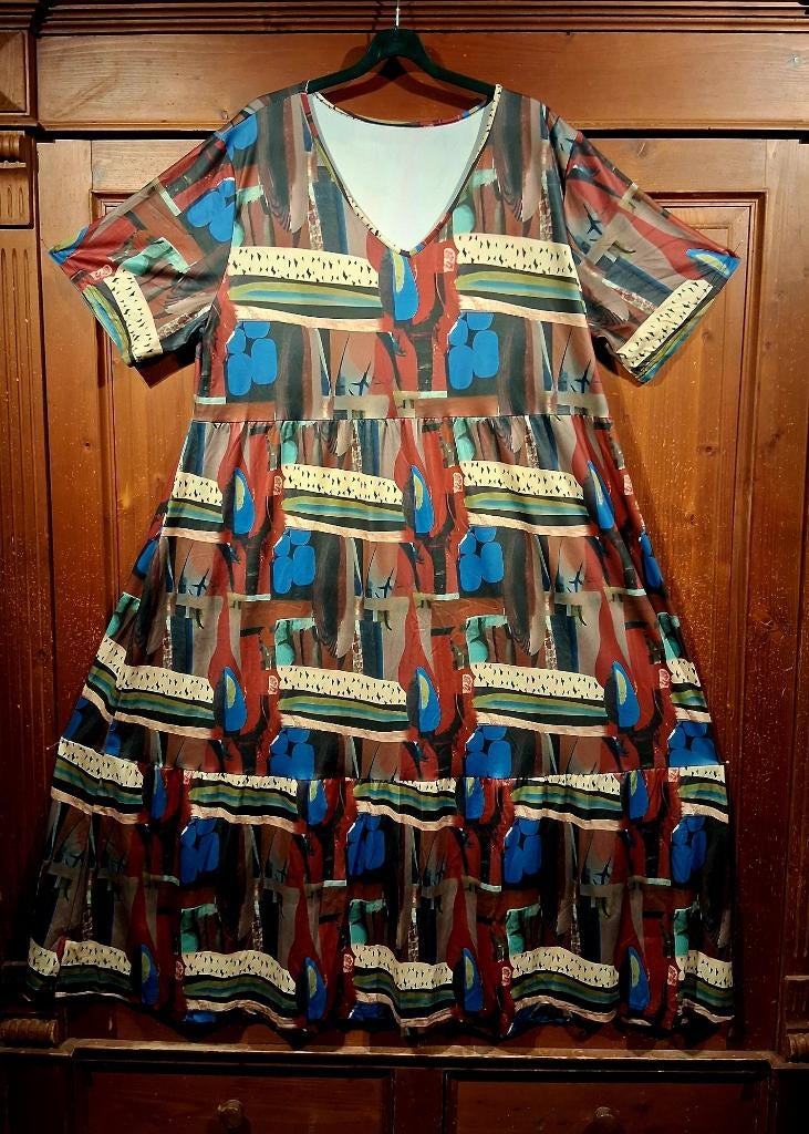 prachtige lange wijde jurk 50-52, Kleding | Dames, Grote Maten, Ophalen of Verzenden, Nieuw, Overige kleuren, Jurk