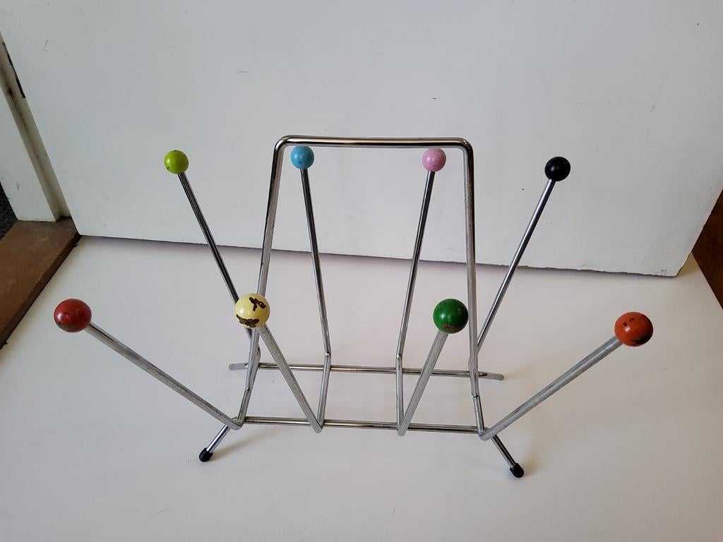 Vintage tijdschriften/vinylrek. "ATOMIC SPUTNIK" stijl., Ophalen, Gebruikt