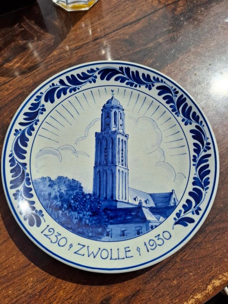 Porceleyne fles wandbord ongeveer 20 cm, Ophalen