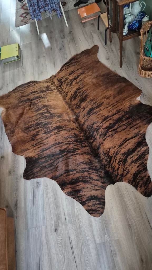Prachtige Koeienhuid Brindle (Gestreept) 190x160, Bruin, 150 tot 200 cm, Ophalen of Verzenden, Zo goed als nieuw