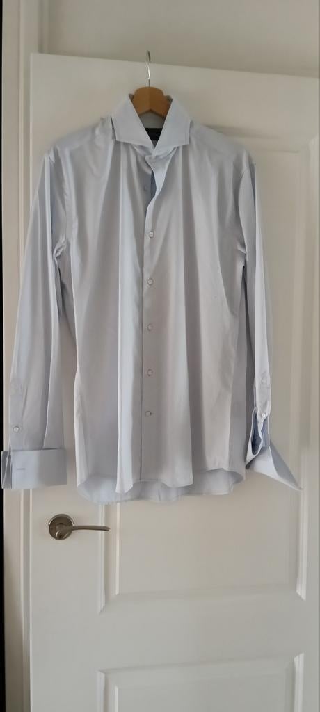 Mooie lichtblauwe blouse met manchetknopen, maat 38, Maat 38/40 (M), Blauw, Camouflage, Ophalen of Verzenden