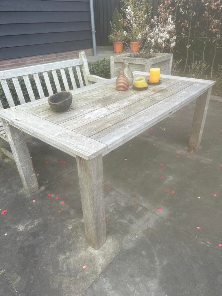Tuintafel teakhout, Tuin en Terras, Tuintafels, Ophalen of Verzenden, Zo goed als nieuw, Rechthoekig, Teakhout