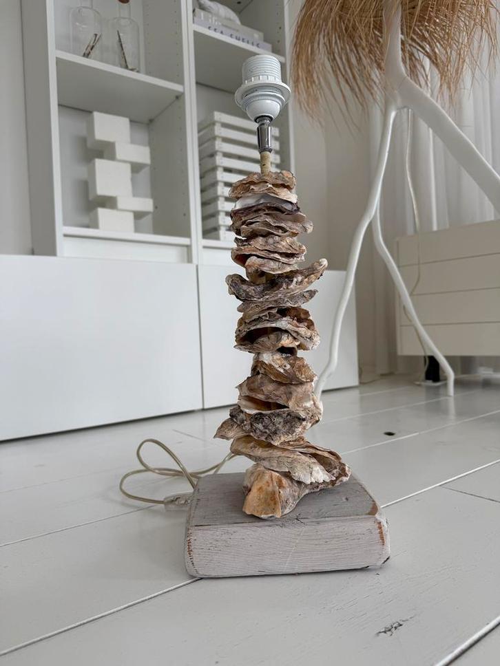 Oesterlampen 2 stuks, Huis en Inrichting, Lampen | Tafellampen, Zo goed als nieuw, Minder dan 50 cm, Overige materialen, Ophalen