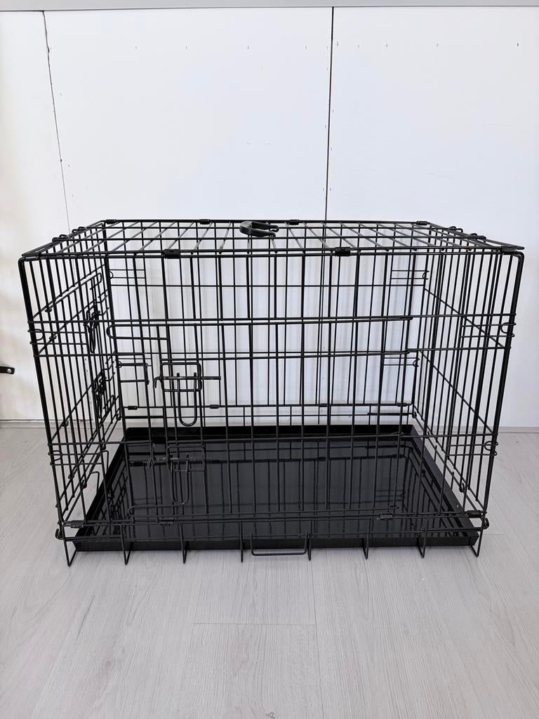 Zwart metalen (honden)bench, Dieren en Toebehoren, Ophalen, Zo goed als nieuw, 75 tot 110 cm, Minder dan 65 cm