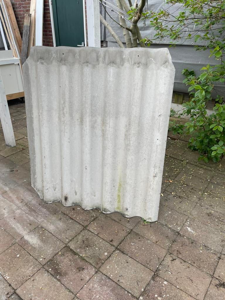 Gratis Asbestvrije vezelcementplaten, Steen of Klei, Ophalen of Verzenden, Zo goed als nieuw, Minder dan 5 m²
