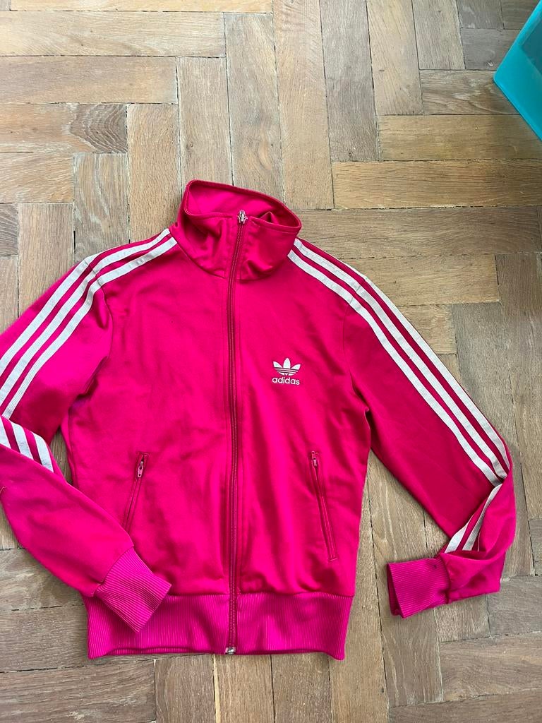 Roze adidas jas 36 S trainingsjas jack fushia trainingsjack, Overige typen, Ophalen of Verzenden, Zo goed als nieuw, Roze