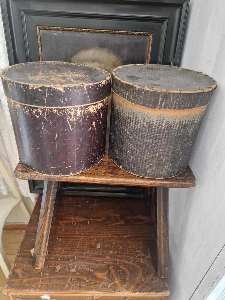 2 x antieke hoedendozen, Ophalen of Verzenden