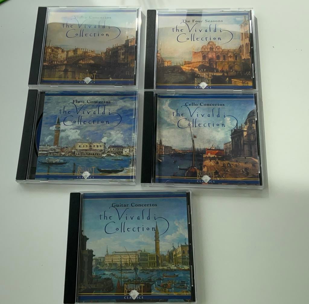 5 cds Vivaldi concertos,fluit,gitaar,violin,cello,seasons, Ophalen of Verzenden, Barok, Zo goed als nieuw, Orkest of Ballet