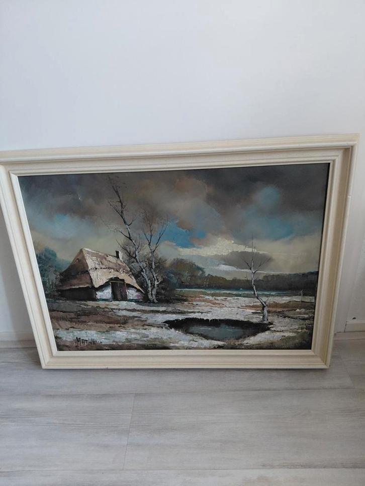 Groot landschap schilderij matheve, Antiek en Kunst, Kunst | Schilderijen | Klassiek, Ophalen