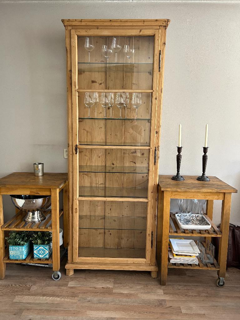 Vitrinekast glazenkast, Ophalen, 200 cm of meer, 50 tot 100 cm, 25 tot 50 cm