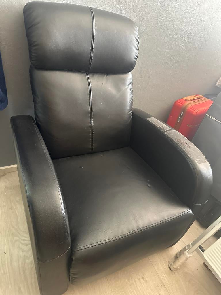 Massage stoel met afstandsbediening, Ophalen, Gebruikt, Leer, 75 tot 100 cm