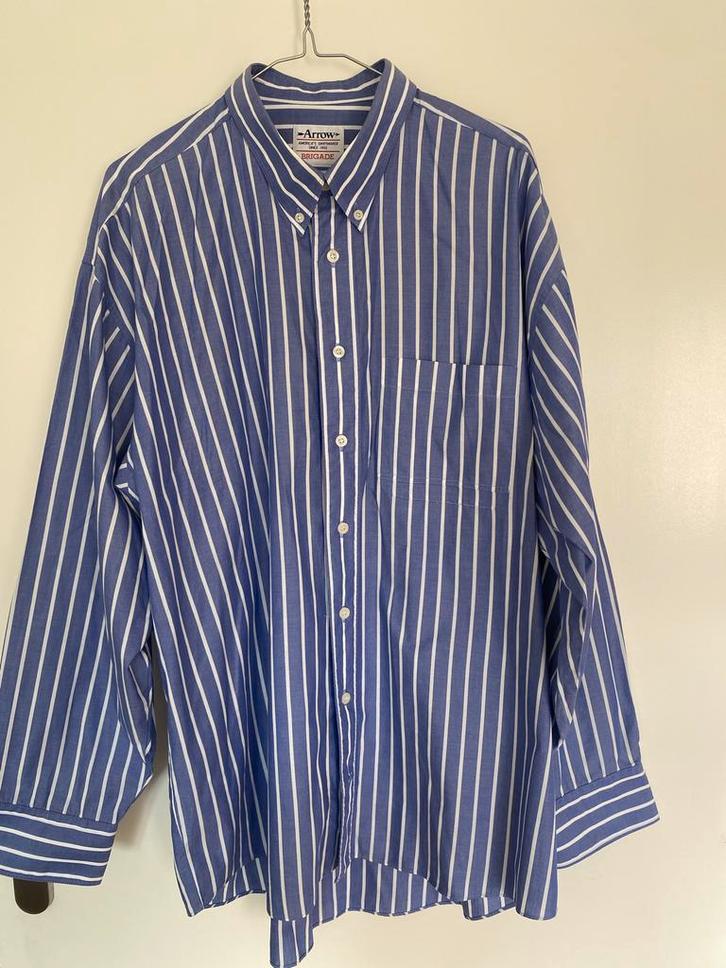Arrow Heren Overhemd - Blauw/Wit Gestreept maat Xl, Kleding | Heren, Overhemden, Zo goed als nieuw, Overige halswijdtes, Blauw