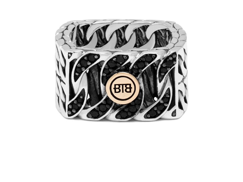 BUDDHA TO BUDDHA RING TYPE 143 ESTHER DOUBLE BLACK € 249,00, Nieuw, Ophalen of Verzenden, Dame of Heer, Zilver