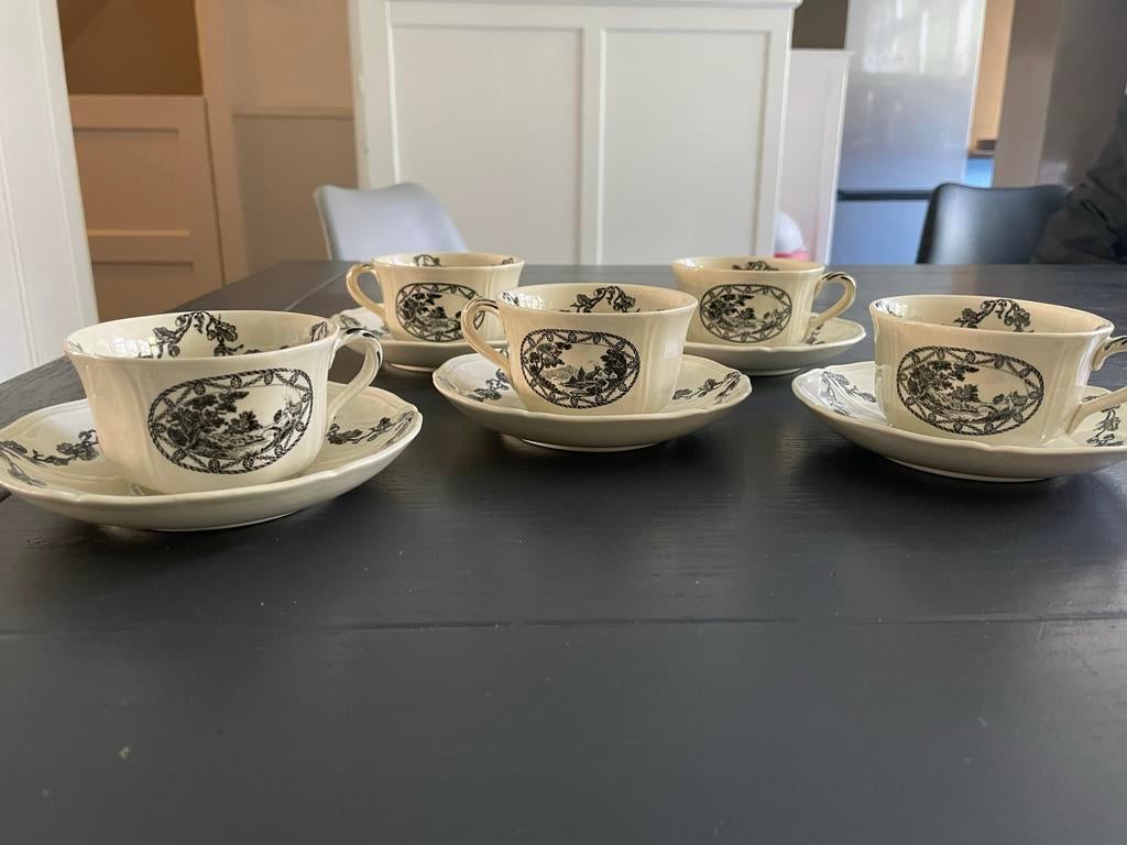 5 Wedgwood kop en schotels - Etruria Barlaston, Antiek en Kunst, Ophalen