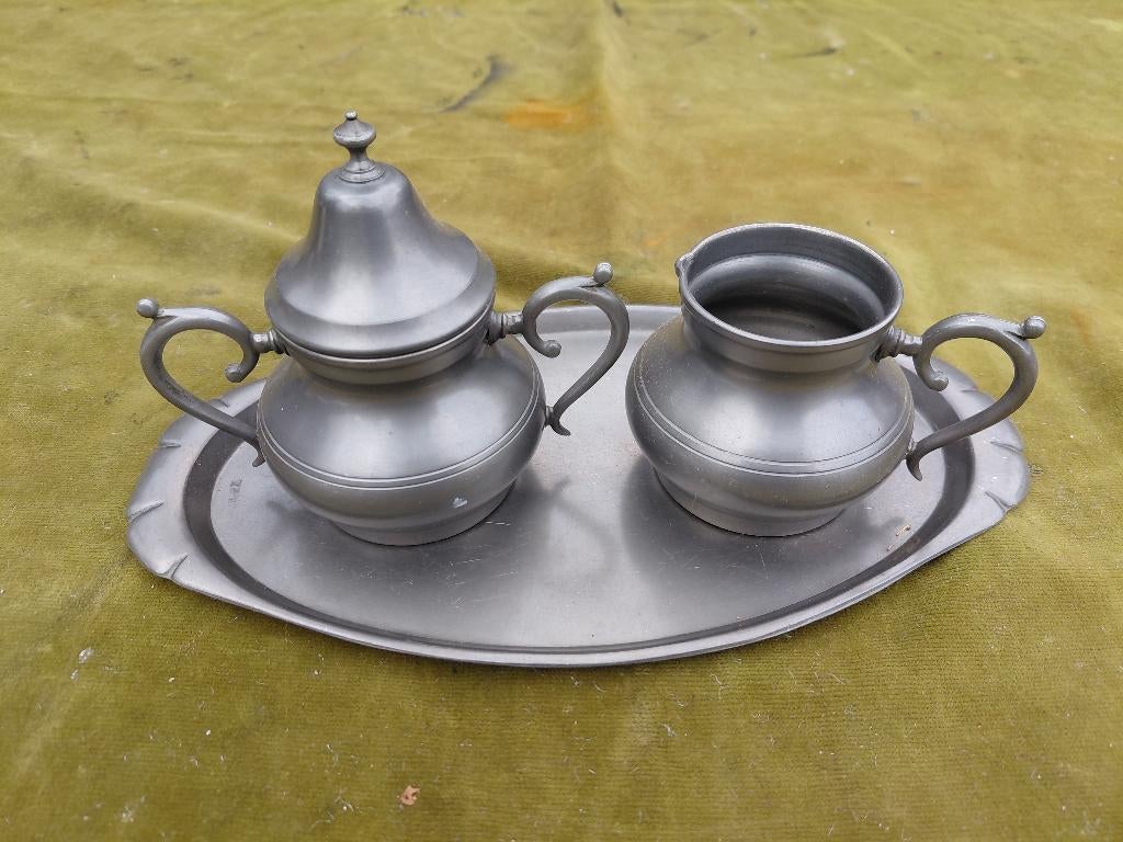 Tinnen 3-delig roomstel, RIO Tiel., Verzenden