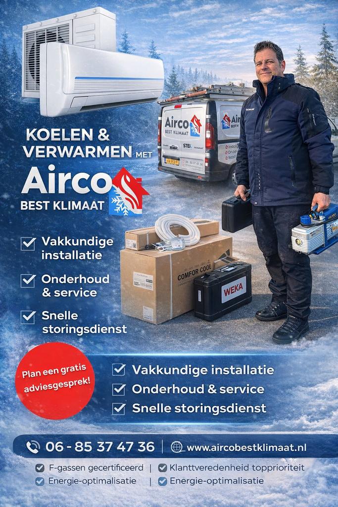 Alle (A)merken airco’s + installeren 5 jaar garantie 995 €, Witgoed en Apparatuur, Airco's, Koelen en Ontvochtigen, Timer, Nieuw