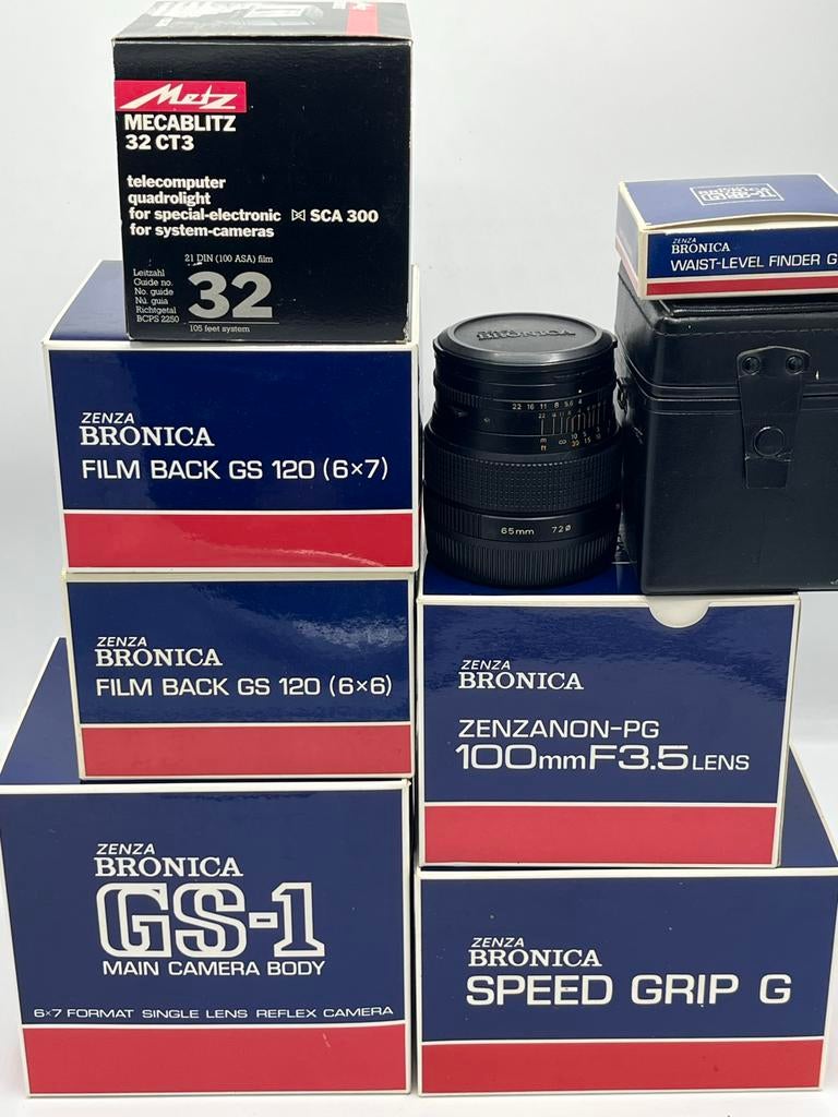 Zenza Bronica GS-1 set met 2 objectieven en accessoires, Audio, Tv en Foto, Fotocamera's Analoog, Ophalen of Verzenden, Gebruikt