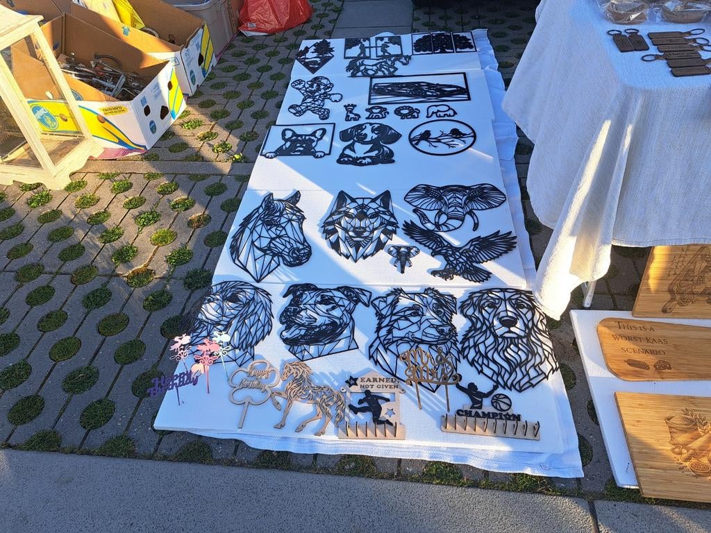 Diverse uit hout gesneden decoraties, Ophalen of Verzenden