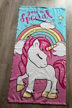Leuke zgan badhandoek met unicorn en regenboog, Ophalen of Verzenden, Zo goed als nieuw, Handdoek